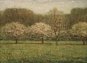 Dwight William Tryon Apple Blossoms oil on canvas